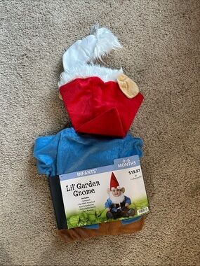 Lil' Garden Gnome Infant Costume - Red Hat & Blue Outfit